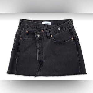 PARKE black denim criss cross mini skirt
